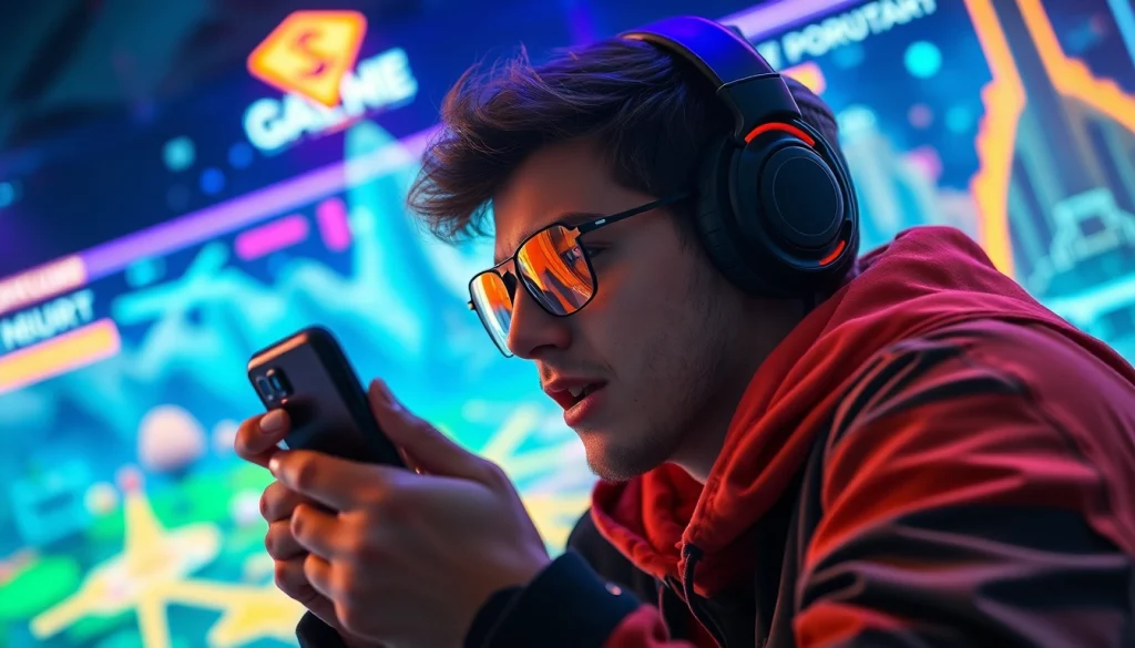 Engaging player in the awin 68 68 gaming portal, highlighting a dynamic gaming experience.