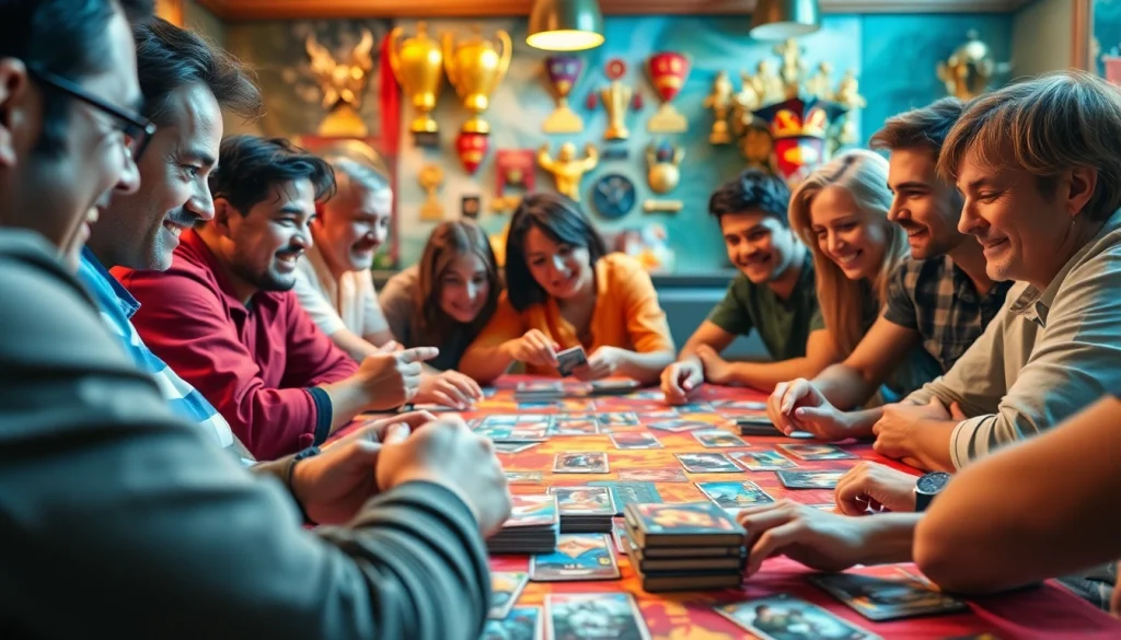 Players enjoying the awin 68 68 card game, showcasing excitement in a dynamic gaming setting.