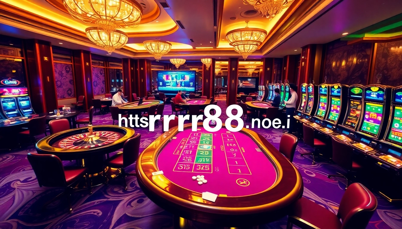 Explore an exciting casino scene at https://rr88.com.se/, where players are immersed in thrilling games like poker and roulette.