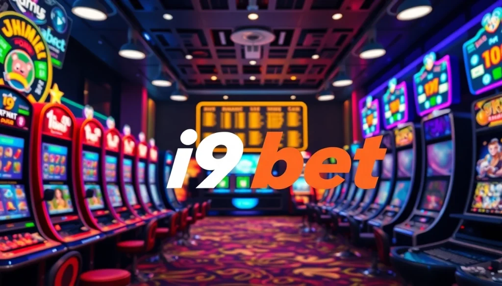 Engaging i9bet online betting scene with vibrant casino imagery and interactive elements.