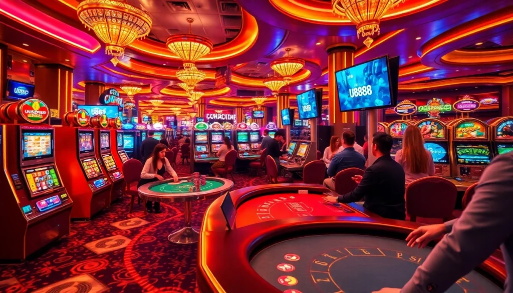 Players enjoying a thrilling casino experience featuring U8888 slots and games.