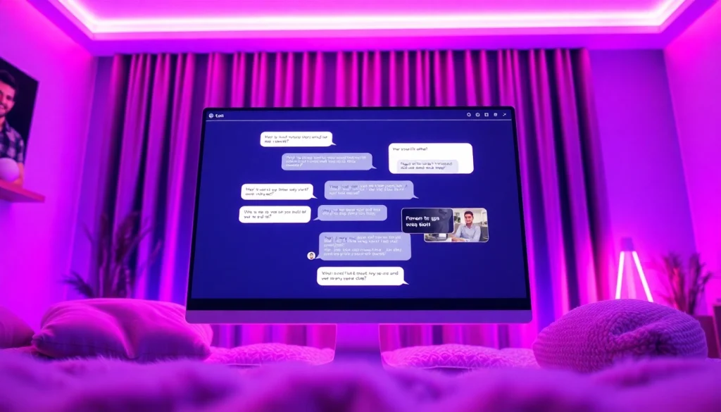 Porn AI chat interface displayed on a modern screen, inviting intimate conversations.