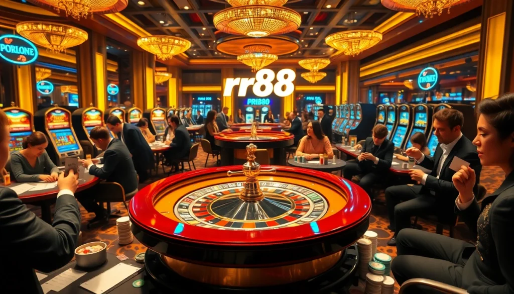 Experience the thrill of rr88 đăng nhập at luxurious casino tables with vibrant games and lively players.