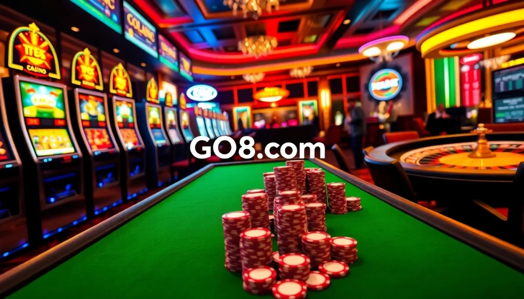 Experience the thrill of gambling at GO8 com with vibrant slot machines and intense poker games.